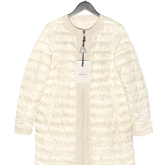 Moncler Ivory Freesia Reversible Tweed Quilted Down Coat - Picture 4 of 16